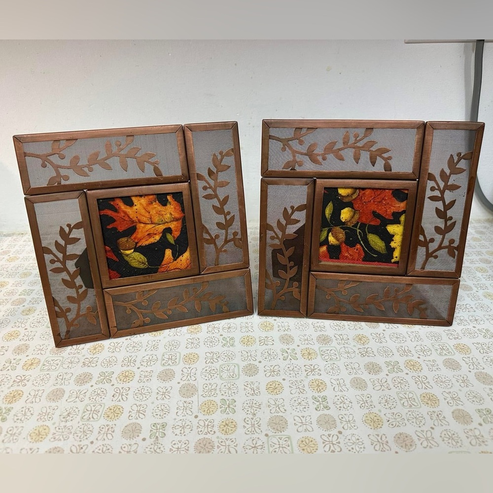 Copper Leaf Design Photo Frames